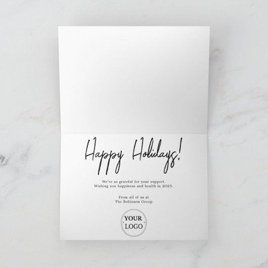 ビジネス企業のロゴクリスマス シーズンカード (内部)