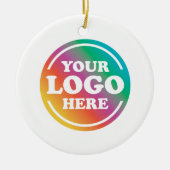 ビジネス企業のロゴクリスマス セラミックオーナメント (正面)
