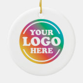ビジネス企業のロゴクリスマス セラミックオーナメント (裏面)