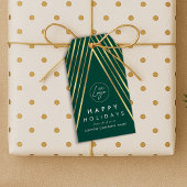 ビジネス企業のロゴグリーン金ゴールドクリスマスツリー ギフトタグ