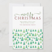 ビジネス企業のロゴメリークリスマスツリー シーズンカード (正面)