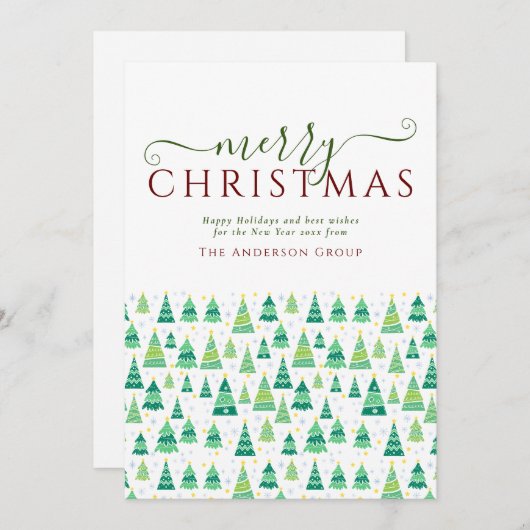 ビジネス企業のロゴメリークリスマスツリー シーズンカード (正面/裏面)