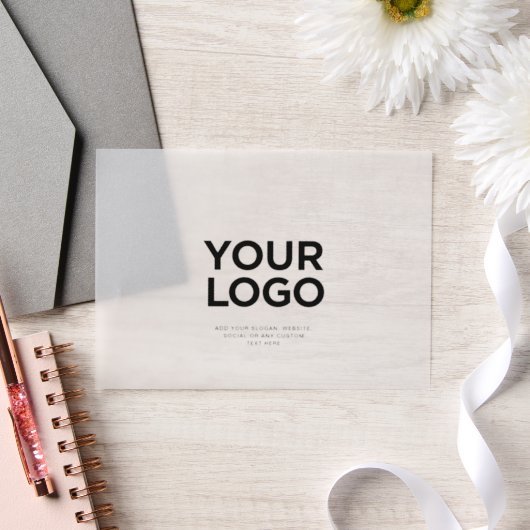 ビジネス企業のロゴ文字シンプル ベラム紙招待状 (ウェディング)