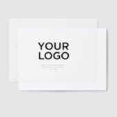 ビジネス企業のロゴ文字シンプル ベラム紙招待状 (オフセット)