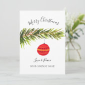ビジネス企業のロゴ水の色メリークリスマス シーズンカード (スタンド正面)