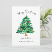 ビジネス企業のロゴ水の色メリークリスマス シーズンカード (スタンド正面)