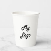 ビジネス企業のロゴ白 紙コップ (裏面)