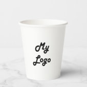 ビジネス企業のロゴ白 紙コップ (正面)