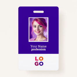 ビジネス企業のロゴ、写真、Qrコード、名前ID バッジ