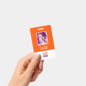 ビジネス企業のロゴ、写真、Qrコード、名前ID バッジ (手持ち)