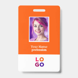 ビジネス企業のロゴ、写真、Qrコード、名前ID バッジ