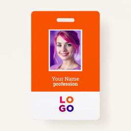 ビジネス企業のロゴ、写真、Qrコード、名前ID バッジ