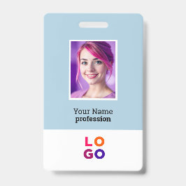 ビジネス企業のロゴ、写真、Qrコード、名前ID バッジ