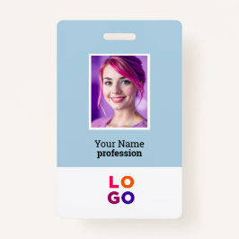 ビジネス企業のロゴ、写真、Qrコード、名前ID バッジ