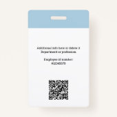 ビジネス企業のロゴ、写真、Qrコード、名前ID バッジ (裏面)