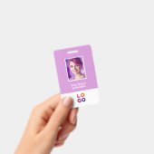 ビジネス企業のロゴ、写真、Qrコード、名前ID バッジ (手持ち)