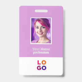 ビジネス企業のロゴ、写真、Qrコード、名前ID バッジ