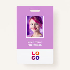 ビジネス企業のロゴ、写真、Qrコード、名前ID バッジ