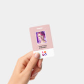 ビジネス企業のロゴ、写真、Qrコード、名前ID バッジ (手持ち)