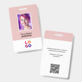 ビジネス企業のロゴ、写真、Qrコード、名前ID バッジ (正面＆裏面)