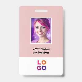 ビジネス企業のロゴ、写真、Qrコード、名前ID バッジ