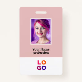ビジネス企業のロゴ、写真、Qrコード、名前ID バッジ