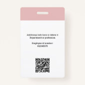 ビジネス企業のロゴ、写真、Qrコード、名前ID バッジ (裏面)