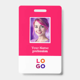 ビジネス企業のロゴ、写真、Qrコード、名前ID バッジ