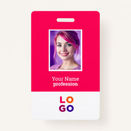 ビジネス企業のロゴ、写真、Qrコード、名前ID バッジ