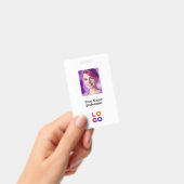 ビジネス企業のロゴ、写真、Qrコード、名前ID バッジ (手持ち)