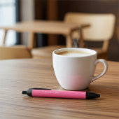 ビジネス企業のロゴ、名前の両面ホワイトピンク 黒ボールペン