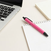 ビジネス企業のロゴ、名前の両面ホワイトピンク 黒ボールペン