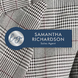 ビジネス企業のロゴNavy & Silver Employee 名札