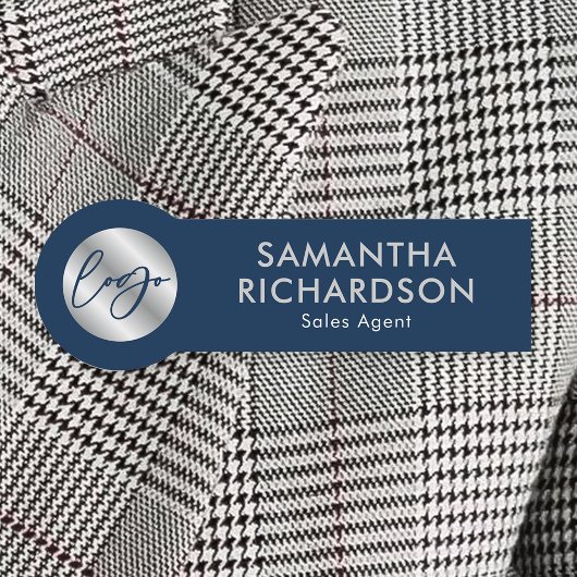 ビジネス企業のロゴNavy & Silver Employee 名札