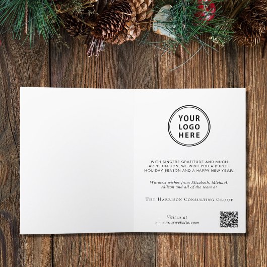 ビジネス企業のロゴQRコードクリスマス シーズンカード