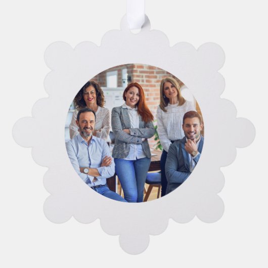 ビジネス企業の休日 |写真ミニマル付き オーナメントカード (裏面)