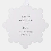 ビジネス企業の休日 |写真ミニマル付き オーナメントカード (正面)