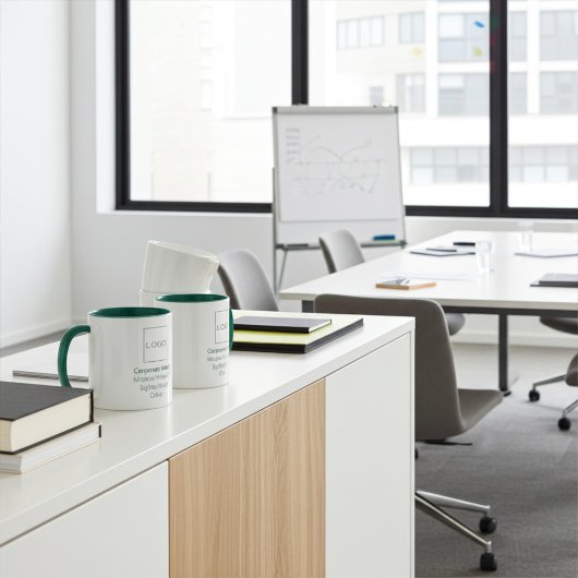 ビジネス企業の会社のロゴカスタムの緑マグカップ マグカップ