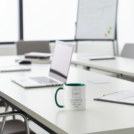 ビジネス企業の会社のロゴカスタムの緑マグカップ マグカップ