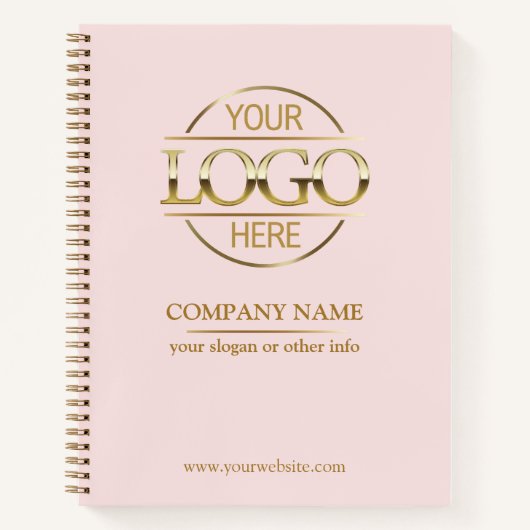 ビジネス企業の会社のロゴピンクのプロモーション ノートブック (正面)