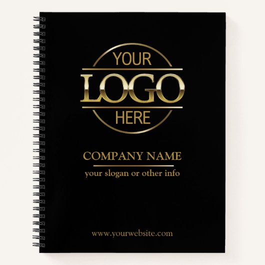 ビジネス企業の会社ロゴのプロモーションギフト ノートブック (正面)