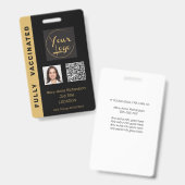 ビジネス企業の写真QRコード予防接種ID バッジ (表裏)