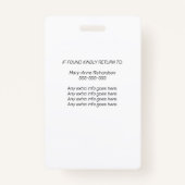 ビジネス企業の写真QRコード予防接種ID バッジ (裏面)