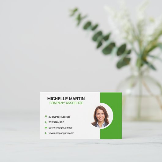 ビジネス企業の女性 名刺 (スタンド正面)