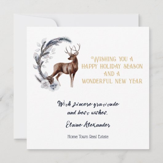 ビジネス企業の季節のごあいさつクリスマス カード (裏面)