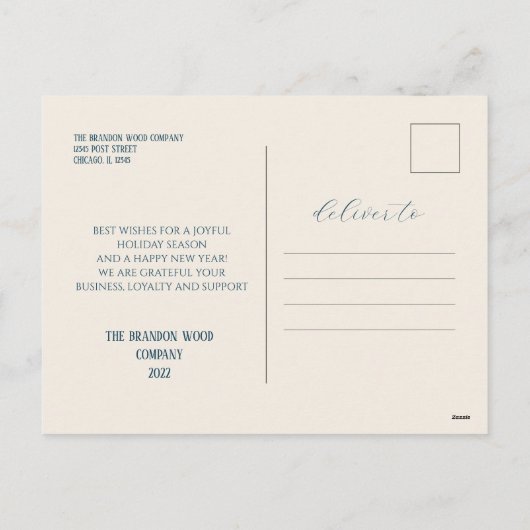 ビジネス企業の海軍と金ゴールド シーズンポストカード (裏面)