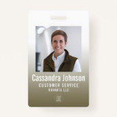 ビジネス企業の金ゴールドグラデーション従業員の写真 バッジ (正面)