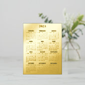 ビジネス企業の金ゴールドラグジュアリーエレガントカレンダー 箔招待状ポストカード (立ち正面)