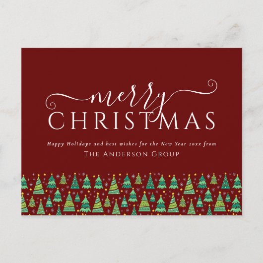 ビジネス企業の・メリー・クリスマス・ツリー シーズンポストカード (正面)