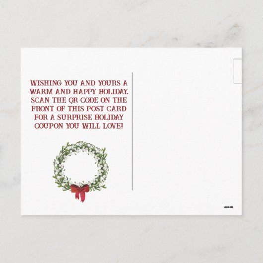 ビジネス企業のQRホリデーはがき シーズンポストカード (裏面)